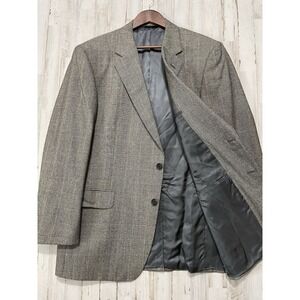 Brooks Brothers Blazer Jacket Mens 46  Regent Fit Beige Herringbone Preppy EUC
